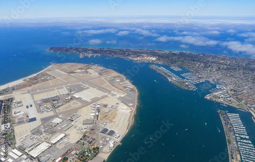 Aerial view of downtown San Diego and San Diego Bay photo