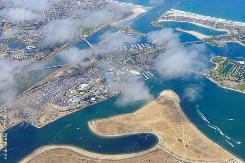 Aerial view of Mission Bay San Diego California