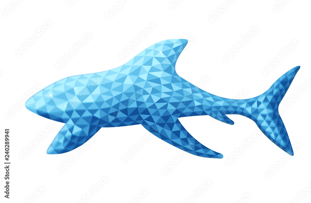 Fototapeta premium Vector design of shark in low poly style.