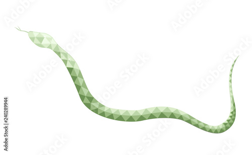Vector design of snake in low poly style.