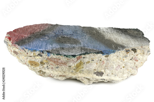 Fotografie fragment of the Berlin Wall isolated on white background