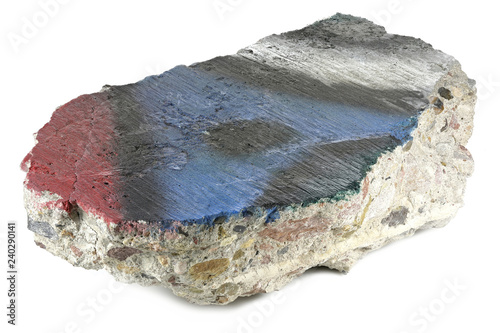 Fotografie fragment of the Berlin Wall isolated on white background