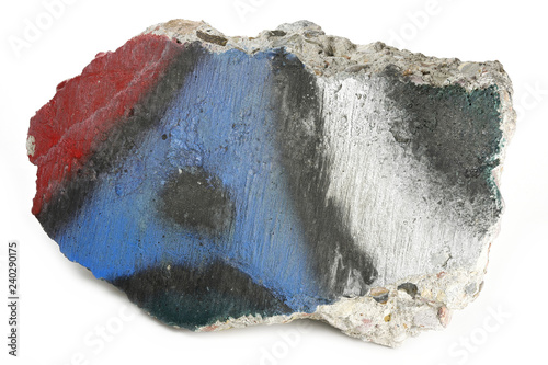 Tablou pe pânză fragment of the Berlin Wall isolated on white background