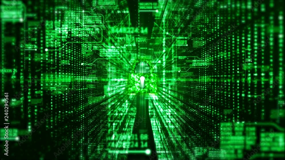 Digital matrix particles and security background. Motion graphics technology concept Digital matrix particles and security background. Motion graphics technology concept