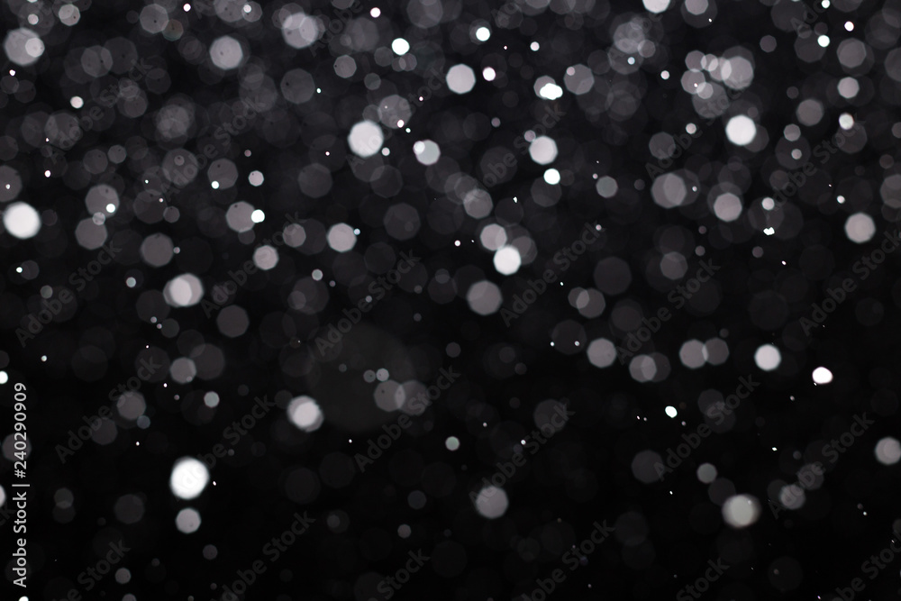 Snowfall on black background Snowfall on black background