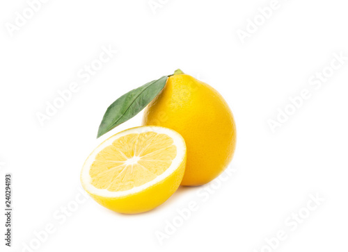 Lemons isolated on the white background. © uladzimirzuyeu