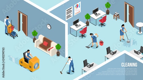 Commercial Cleaning Service Isometric 