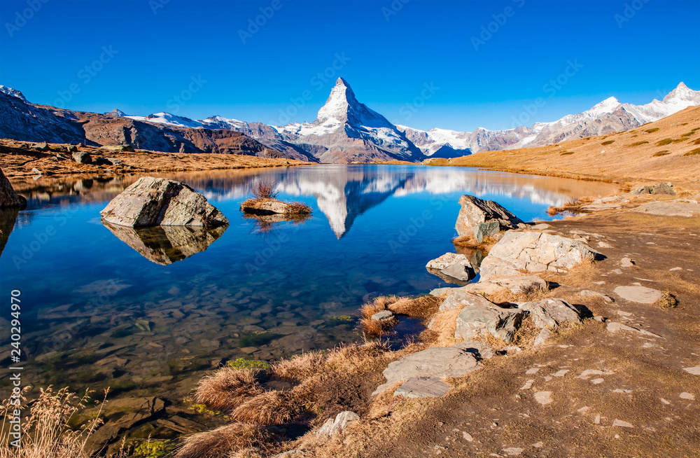 View of Matterhorn from Stellisee - Valais - Switzerland