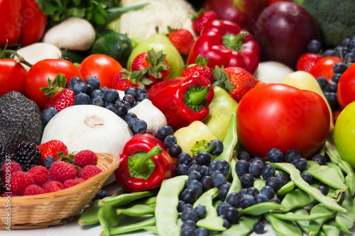 Assortment of fresh fruit and vegetables