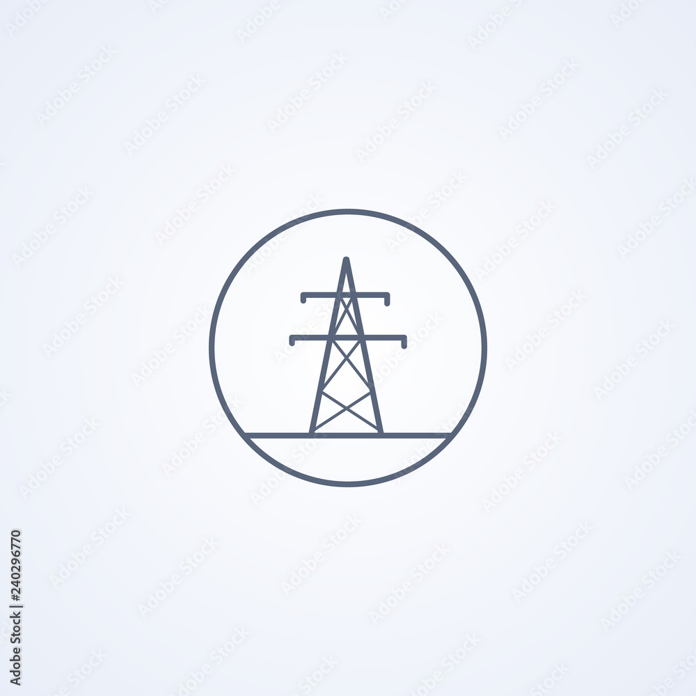 Electric tower, vector best gray line icon Electric tower, vector best gray line icon