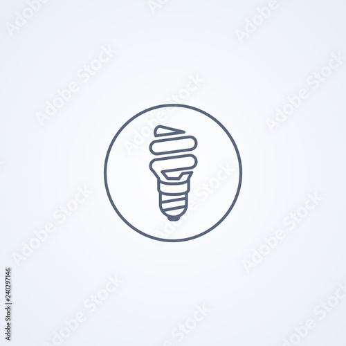 Energy saving light bulb, vector best gray line icon