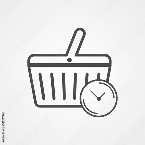 Shopping basket vector icon sign symbol