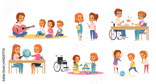 Inclusion Inclusive Education Cartoon Icon Set