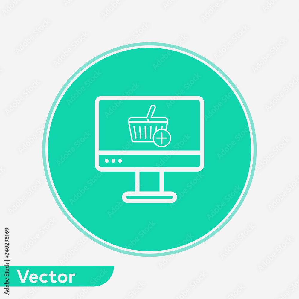 Online shopping vector icon sign symbol Online shopping vector icon sign symbol