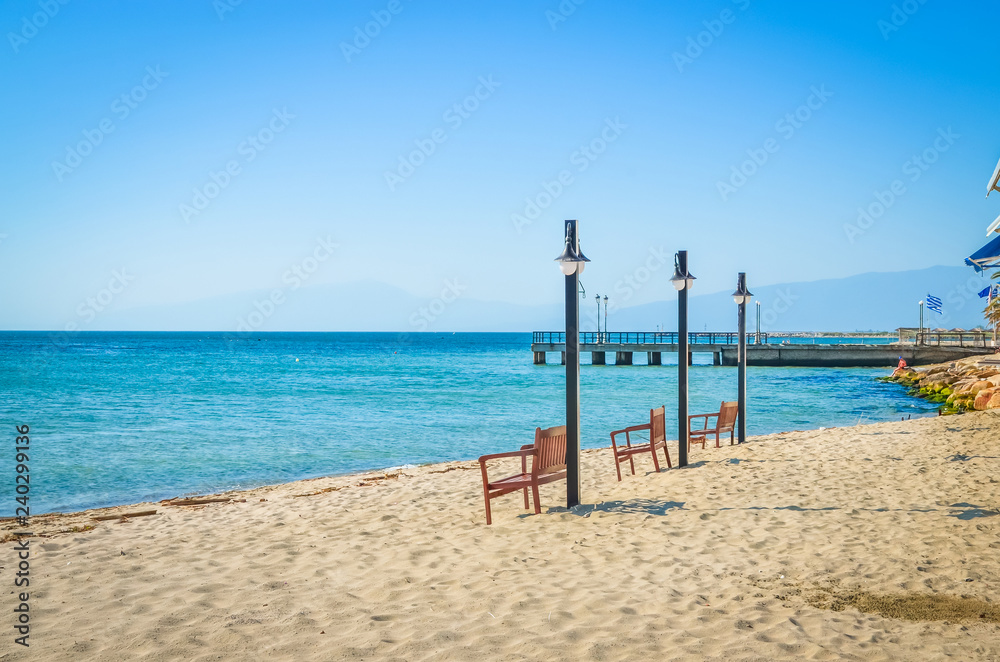 Beautiful Paralia Katerini beach, Greece