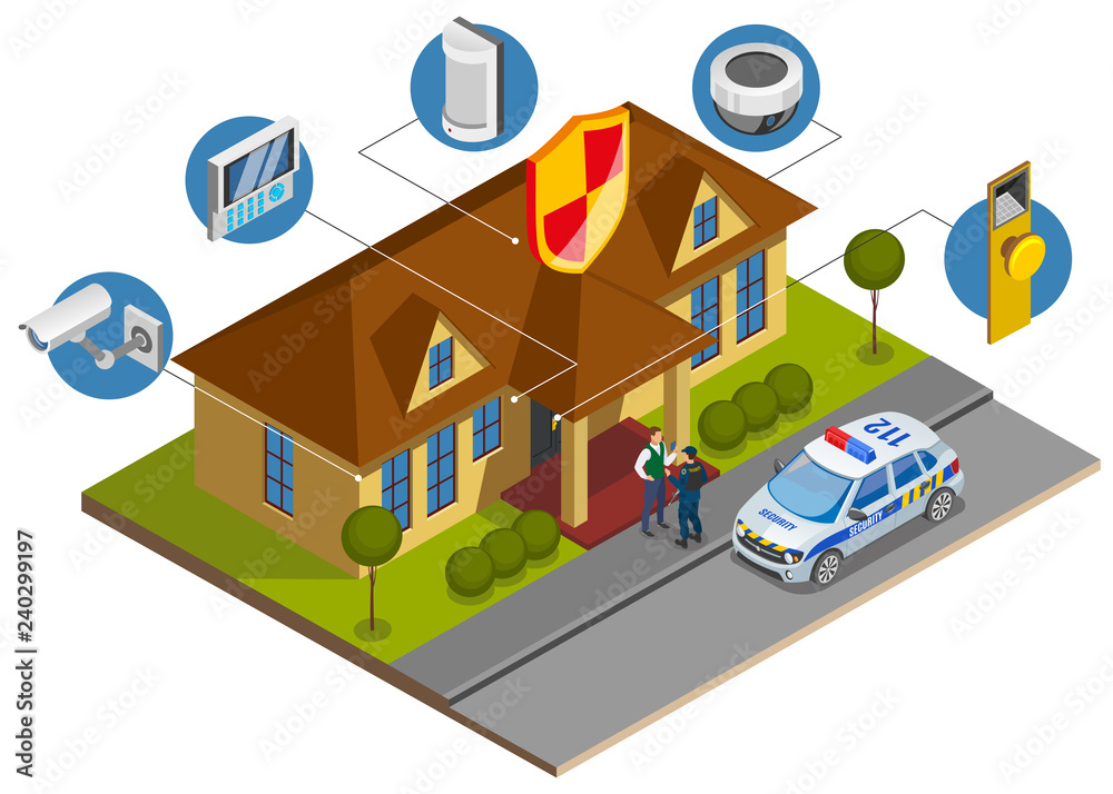 Security Systems Isometric Composition Security Systems Isometric Composition