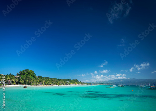 Fototapeta Naklejka Na Ścianę i Meble -  diniwid resort beach view in tropical paradise boracay island philippines