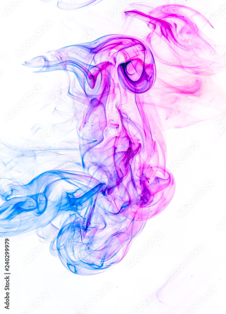 Fototapeta premium Colored smoke on white background