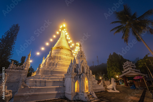 Phra That Doi Kong Mu Temple  Important buddhist temple and a famous tourist destination at Mae Hong Son Province  Thailand..