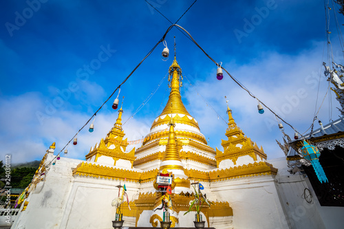 Burmese Architectural Style of Wat Chong Klang and Wat Chong Kham Temple , Mae Hong Son, Thailand.