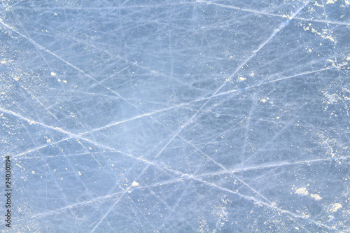 Ice rink. View from above. Close-up. Background. Texture.