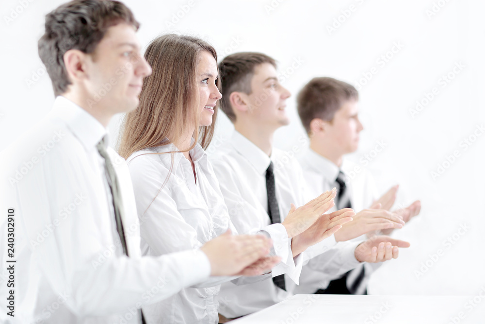Image of a business team applauding in the sign of approval Image of a business team applauding in the sign of approval