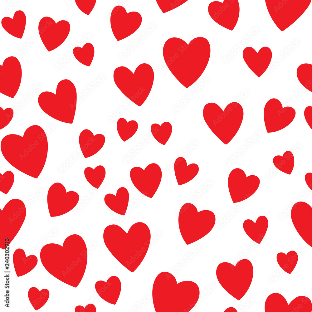 Little flying hearts seamless repeat pattern