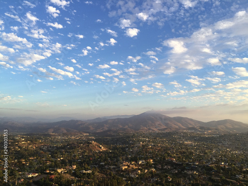 Clouds over the mountain landscape of La Mesa San Diego California