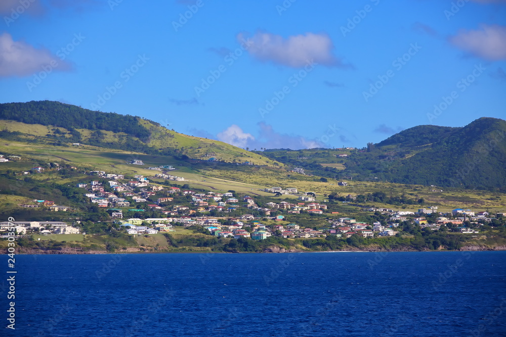 Houses on the Green Hills of St Kitts