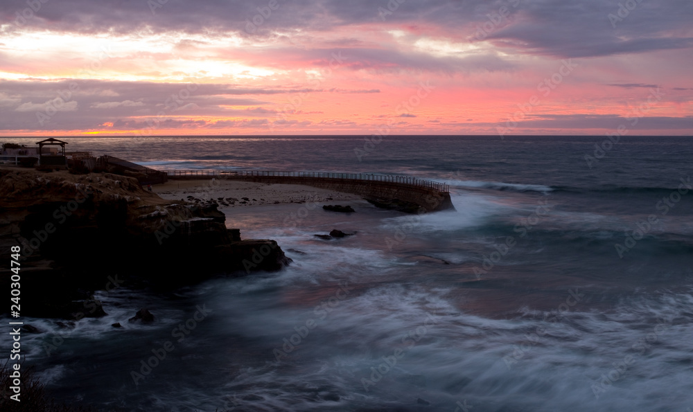 Sunset on the coastline of La Jolla California