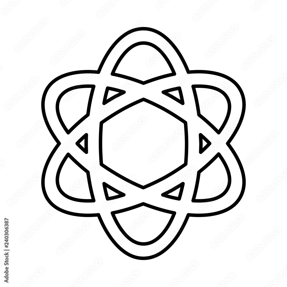 Obraz premium Atomic Element Icon Outline - Science Icon Logo