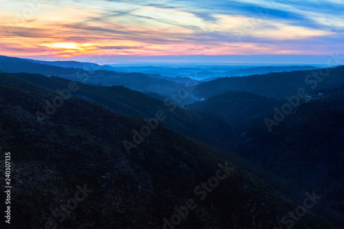 Amazing sunset in Serra da Freita, Arouca Geopark, Portugal