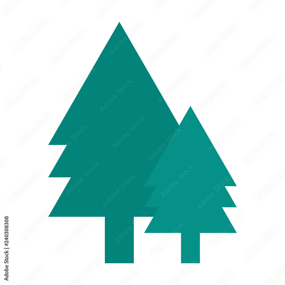 Fototapeta premium Tree isolated on white background. Spruce. Vector illustration.