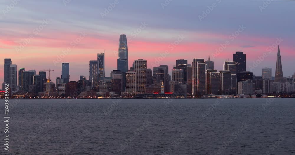 San Francisco Skyline / Cityscape Beautiful Sunrise - 4K ProRes San Francisco Skyline / Cityscape Beautiful Sunrise - 4K ProRes
