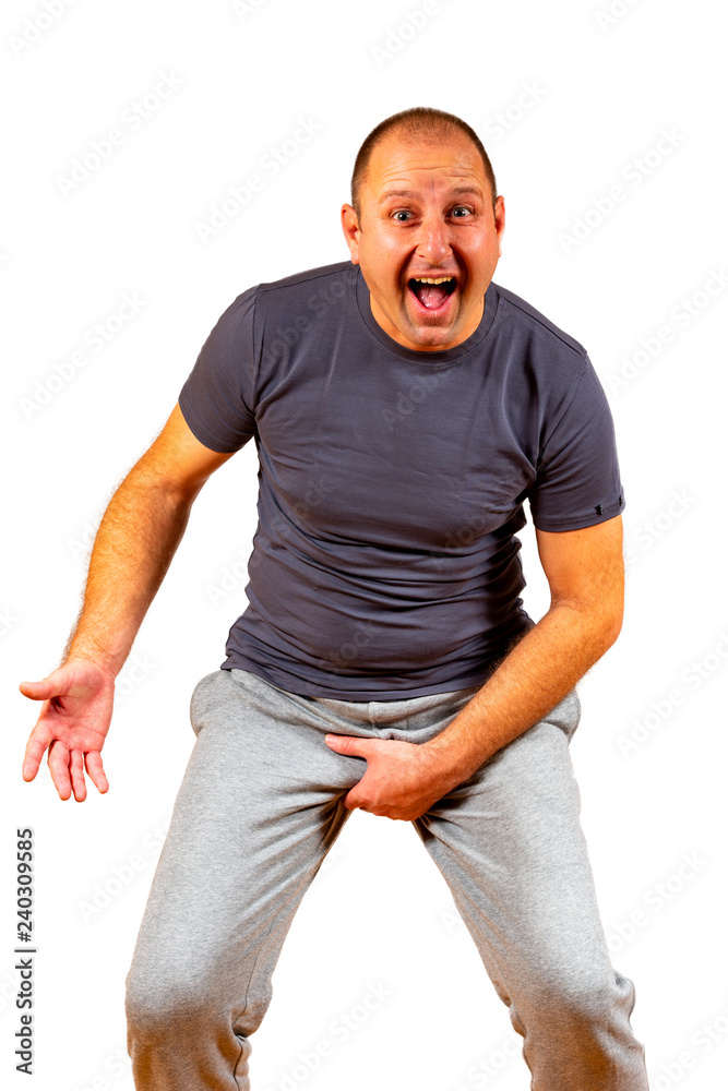 White man grabbing his genitalia Stock Photo Adobe Stock