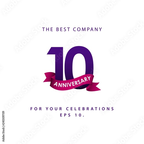 10 Year Anniversary Vector Template Design Illustration