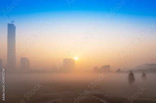 Mounted polices of Kolkata in a winter morning.