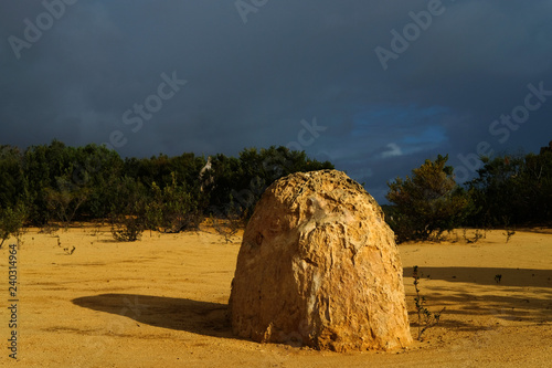 Yellow stones of Pinnacle Desert. Australia photo