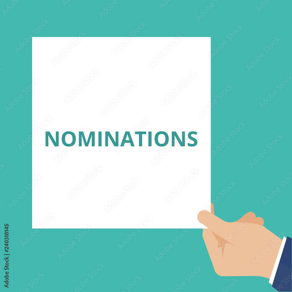 Writing note showing Nominations. Writing note showing Nominations.