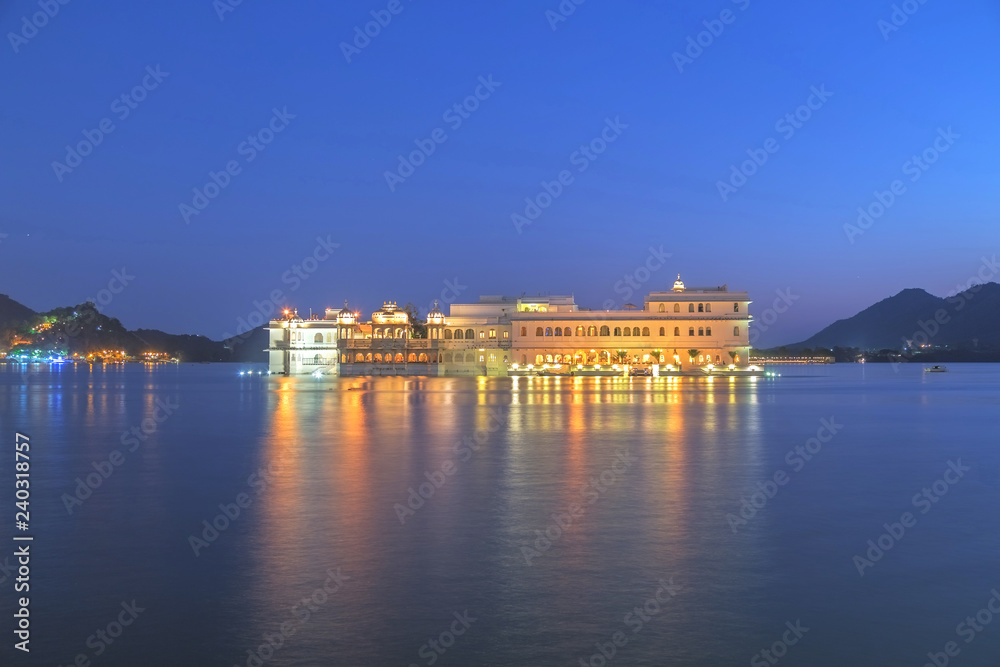 Taj Lake Palace at Udaipur city, India
