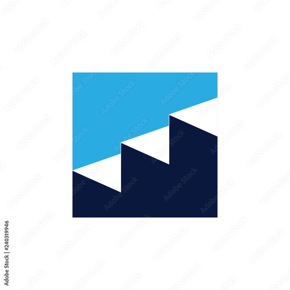staircase process concept logo vector staircase process concept logo vector