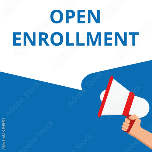 Writing note showing Open Enrollment.