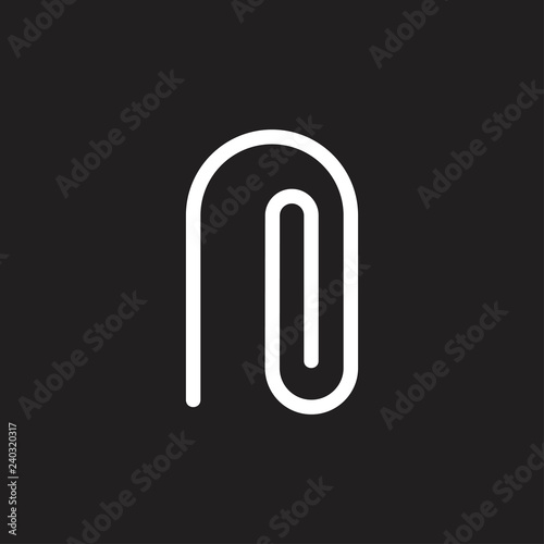 letter n paper clip design logo vector