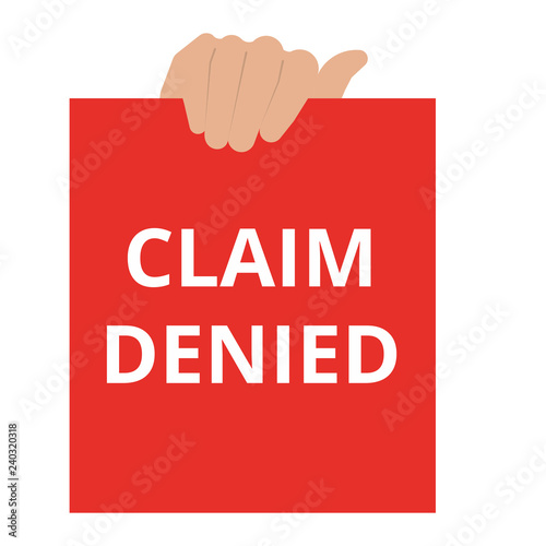 Conceptual writing showing Claim Denied.