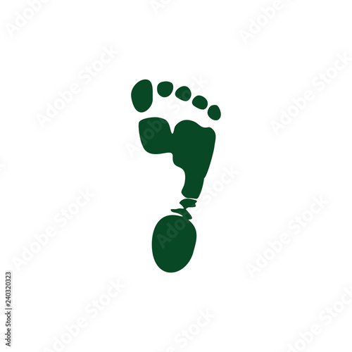 barefoot print logo vector