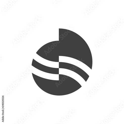 stripes abstract letter od geometric logo vector