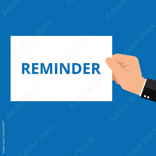 text writing Reminder.