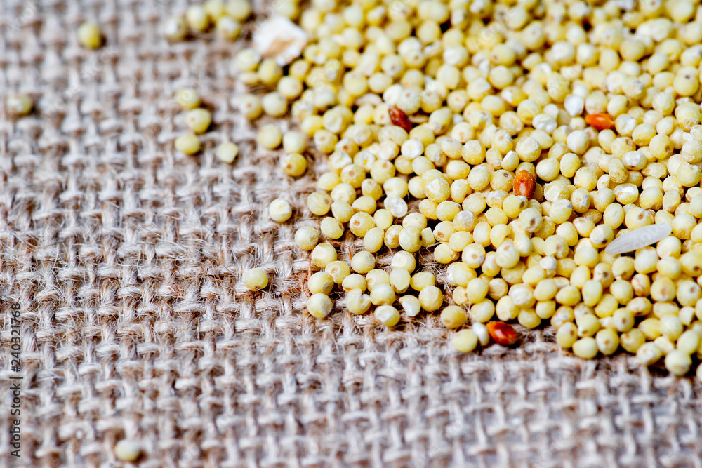 Fototapeta premium various cereals and groats on a table