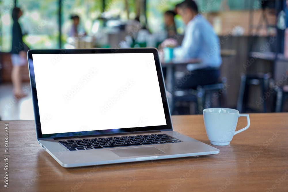 mock up Using laptop with blank screen computer modern mock up Using laptop with blank screen computer modern