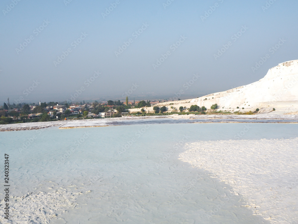Public places pools and terraces in Pamukkale. Cotton castle in southwestern Turkey, Public places pools and terraces in Pamukkale. Cotton castle in southwestern Turkey,